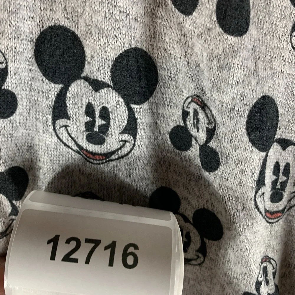 Disney Mickey Mouse Women's Pajama Pants M PJ Jogger Gray Black Sleepwear Lounge - Picture 11 of 11